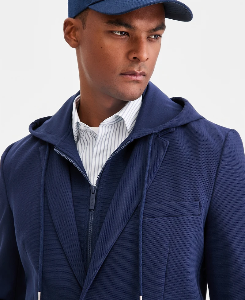 Alfani Men's Textured Knit Regular-Fit Hoodie Blazer, Macy's Exclusive