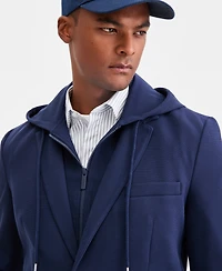 Alfani Men's Textured Knit Regular-Fit Hoodie Blazer, Macy's Exclusive