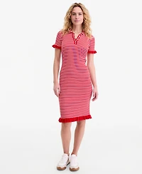 On 34th Women's Ruffle-Trim Knit Midi Sweater Dress, Macy's Exclusive