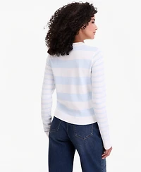 On 34th Women's Mixed-Stripe Crewneck Sweater, Macy's Exclusive