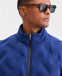 Alfani Men's Welded Alfatech Contrast-Trim Full-Zip Vest, Macy's Exclusive