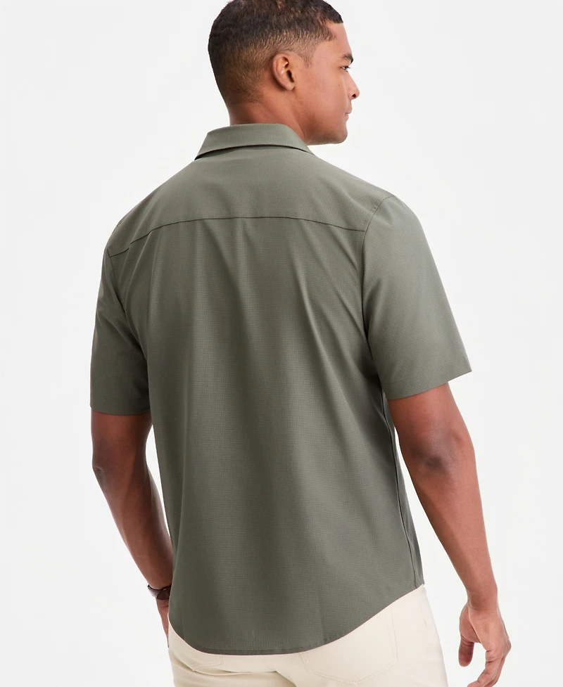 Alfani Men's Breathable Short-Sleeve Button-Down Shirt, Created for Macy's