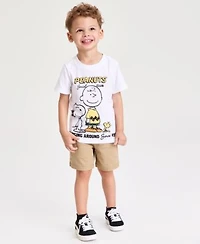 Epic Threads Boys Toddler 12m 5t Peanuts Social Club T Shirt Twill Shorts Macys Exclusive