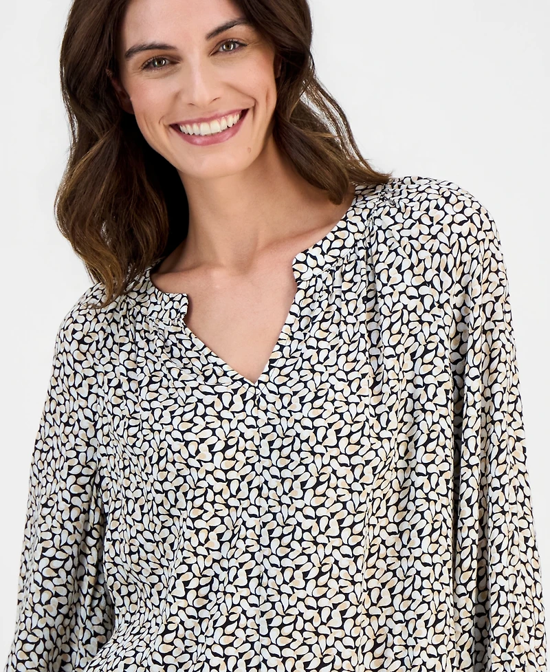 Jm Collection Women's Printed 3/4-Sleeve Blouse, Macy's Exclusive