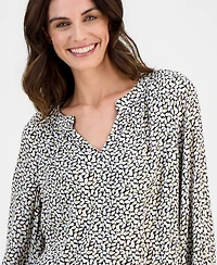 Jm Collection Women's Printed 3/4-Sleeve Blouse, Macy's Exclusive