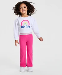 Epic Threads Baby and Toddler Girls Glitter-Waist Ribbed Flare Pants, Macy's Exclusive