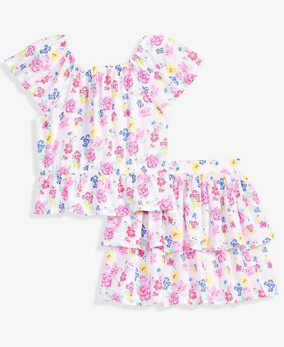 Epic Threads Toddler Girls' 12M-5T Floral-Print Cotton Top & Skirt, 2-Piece Set, Macy's Exclusive