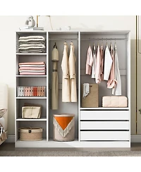 Streamdale Furniture Modern Open Wardrobe with Drawers & Shelves