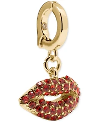 kate spade new york Gold-Tone Pave Lips Charm Pendant