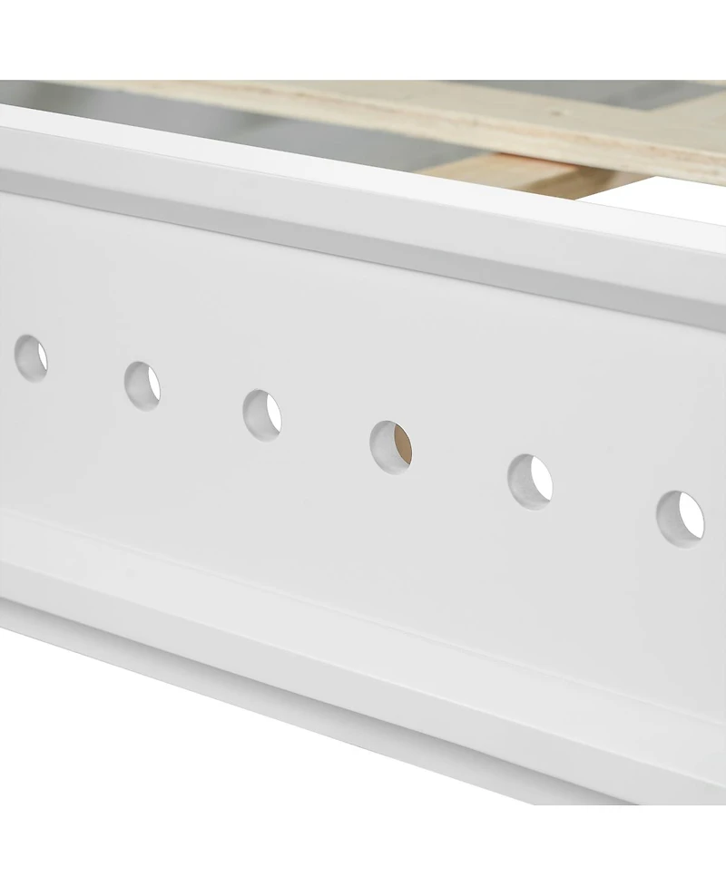 Streamdale Furniture White Solid Pine Wood Queen Bed Frame with Timeless Design