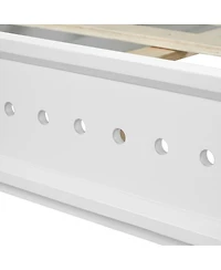 Streamdale Furniture White Solid Pine Wood Queen Bed Frame with Timeless Design