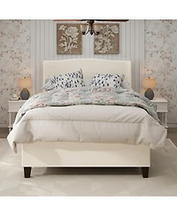 Streamdale Furniture Queen Size Teddy Velvet Upholstered Bed Frame with Headboard and Footboard
