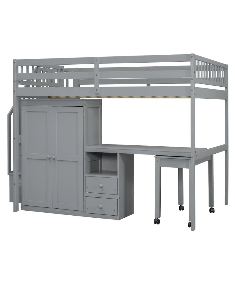 Streamdale Furniture Loft Bed with Stairs & Storage - Multifunctional Kids Furniture