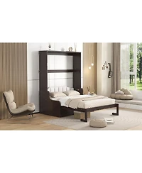 Streamdale Furniture Queen Size Murphy Bed Wall Bed with Cushion, Espresso