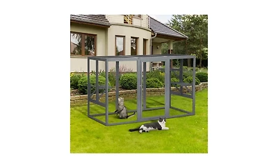 Zeus & Ruta Wooden Cat Cage