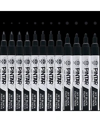Pintar Black Acrylic Paint Markers - Artist Brush Pens, Paint Pens, Calligraphy Markers - Black Paint Pen & Acrylic Markers