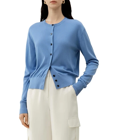 Lilysilk Women's Round-Neck Silk Cashmere Cardigan