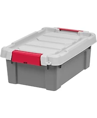 Iris Usa 3-Gallon Lockable Storage Totes with Lids, 5-Pack Heavy-Duty Stackable Containers for Garage Organization