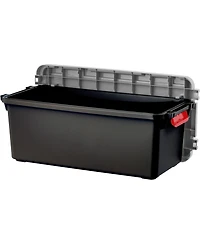 Iris Usa, 15-Gallon, Lockable Storage Trunk Box, Plastic, Black/Gray, 2Pk