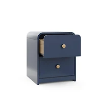 Storkcraft Next Santos 2-Drawer Nightstand (Midnight Blue with Brown)