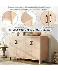 Streamdale Furniture Farmhouse 4-Door Cabinet - Distressed Finish