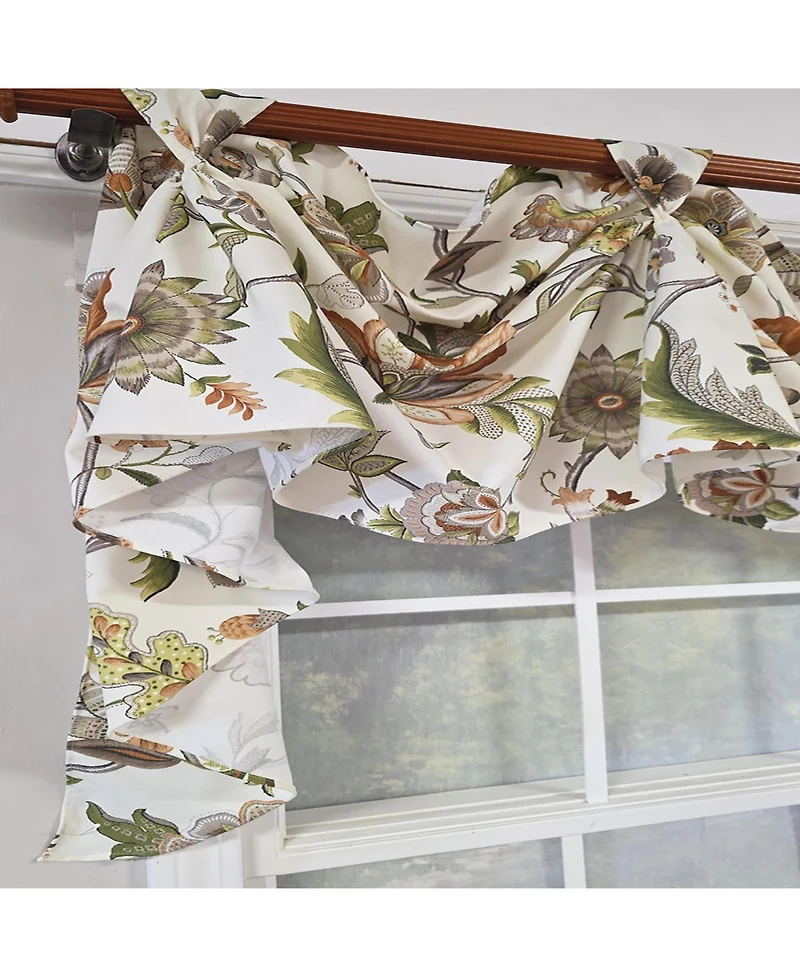 Rlf Home Zanzibar 3-s Victory 100% Cotton Tab Top Swag Window Curtain 54" x 25" Orange