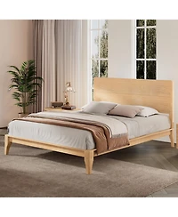 Streamdale Mid-Century Queen Platform Bed with Bamboo Wood
