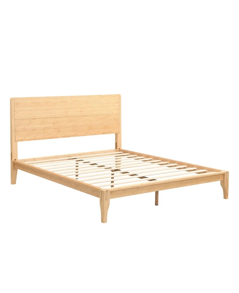 Streamdale Mid-Century Queen Platform Bed with Bamboo Wood
