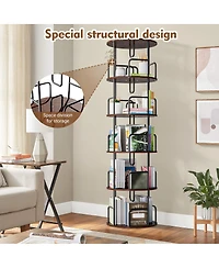 Streamdale Furniture 360° Rotating 5-Tier Bookshelf, Space-Saving and Easy Assembly