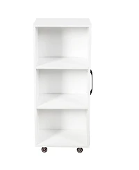 Streamdale Furniture Streamdale Bookcase with Three Pulled Out Doors, 3 Tier Floor Standing, Slide Out Storage Cabinet