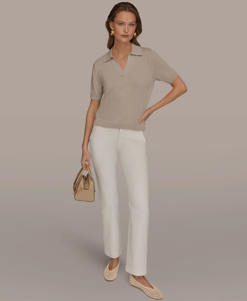 Donna Karan Weekend Women's Elbow-Sleeve Polo Sweater