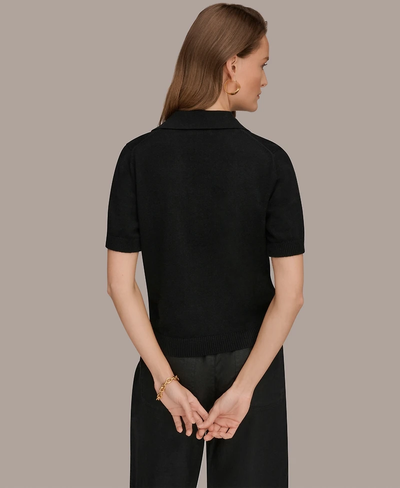 Donna Karan Weekend Women's Elbow-Sleeve Polo Sweater