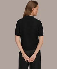 Donna Karan Weekend Women's Elbow-Sleeve Polo Sweater