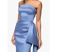 Xscape Women's Strapless Ruffle Long Dress