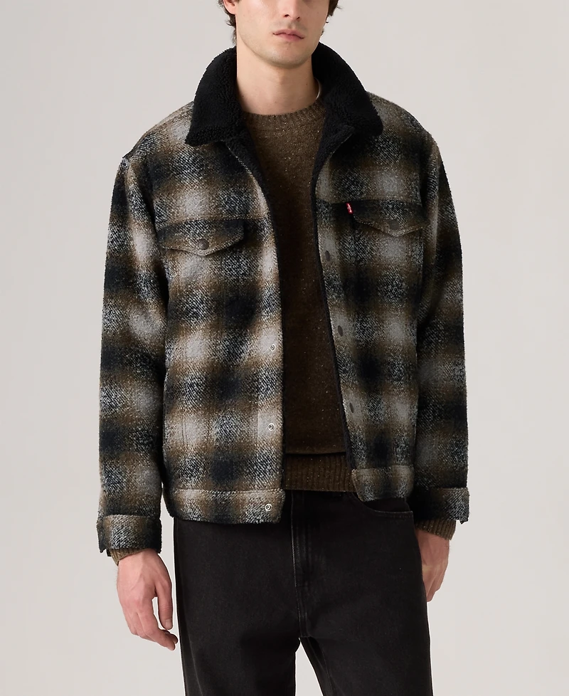 Levi's Men's Relaxed Fit Plaid Trucker Jacket