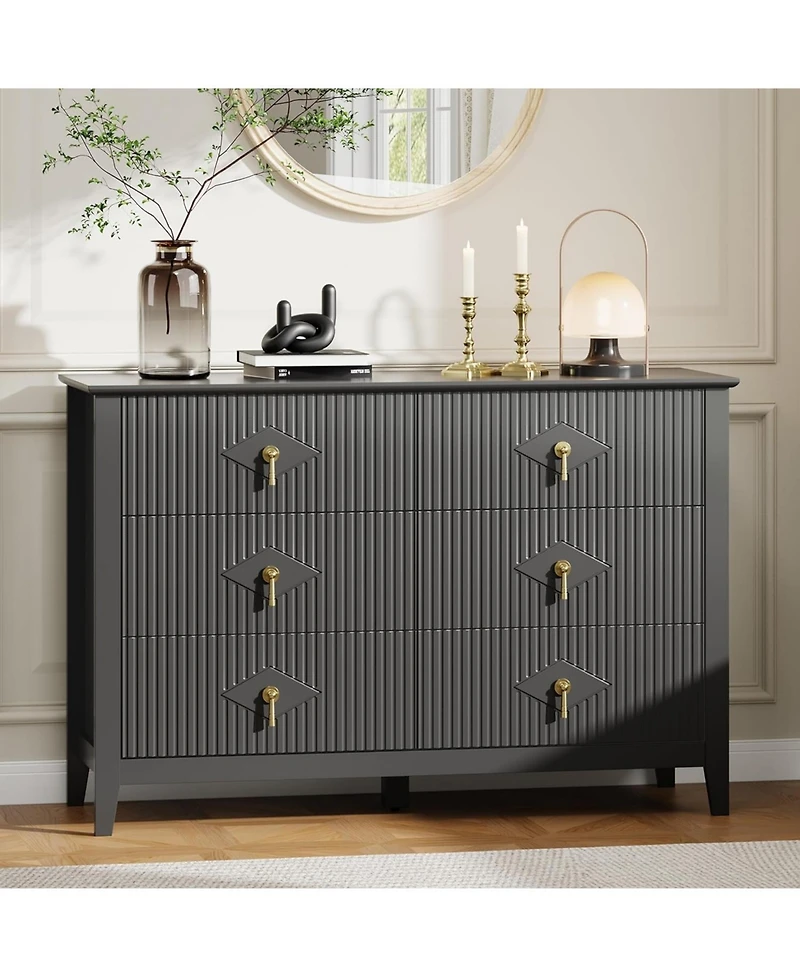 Gaomon Fluted Dresser Inch Wide, -Drawer Wood for Bedroom, Modern Chest of Drawers