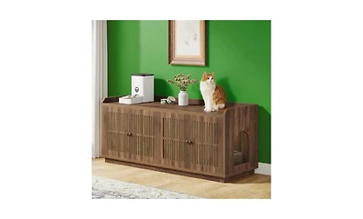 Zeus & Ruta Extra Large Wooden Cat Litter Box Enclosure