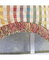 Rlf Home Fame Stripe Cornice 100% Cotton Rod Pocket Lined Window Valance 50" x 17" Multi