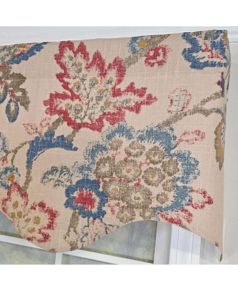 Rlf Home Silvia Regal 100% Cotton Rod Pocket Lined Window Valance 50" x 17" Multi