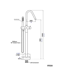 Busdays Freestanding Bathtub Faucet with Hand Shower
