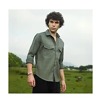 Campus Sutra Men's Crimp-Tactile Utility Shirt