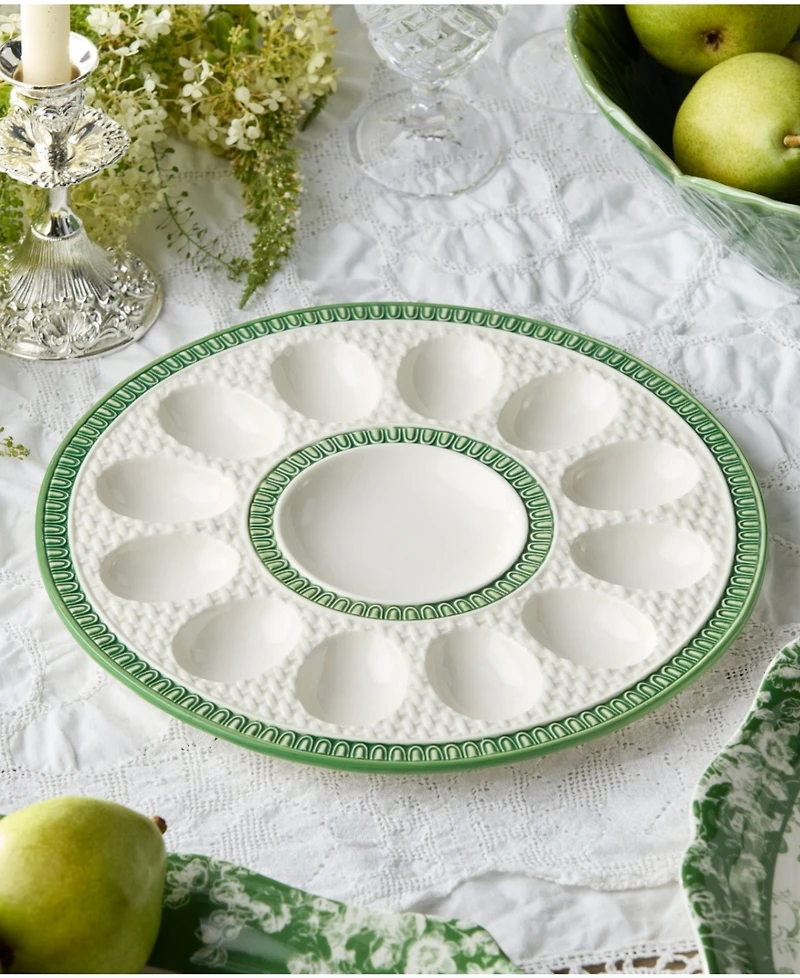 Certified International Le Jardin Embossed Egg Plate