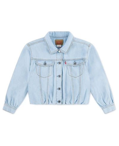 Levi's Girls' 4-6X Front-Button Bubble Trucker Jacket