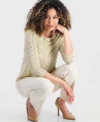 Jones New York Petite Printed 3/4-Sleeve Top