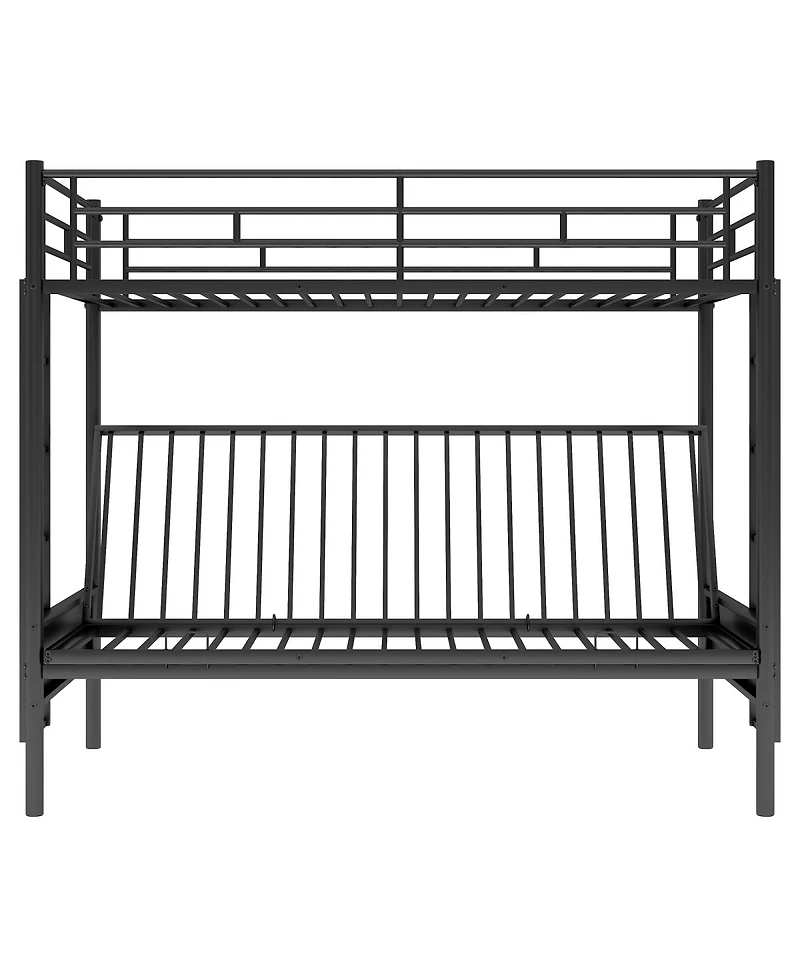 Streamdale Furniture Twin over Full Metal Bunk Bed, Multi-Function, Black