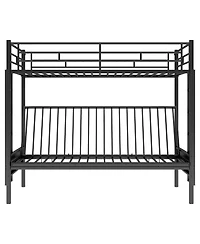 Streamdale Furniture Twin over Full Metal Bunk Bed, Multi-Function, Black
