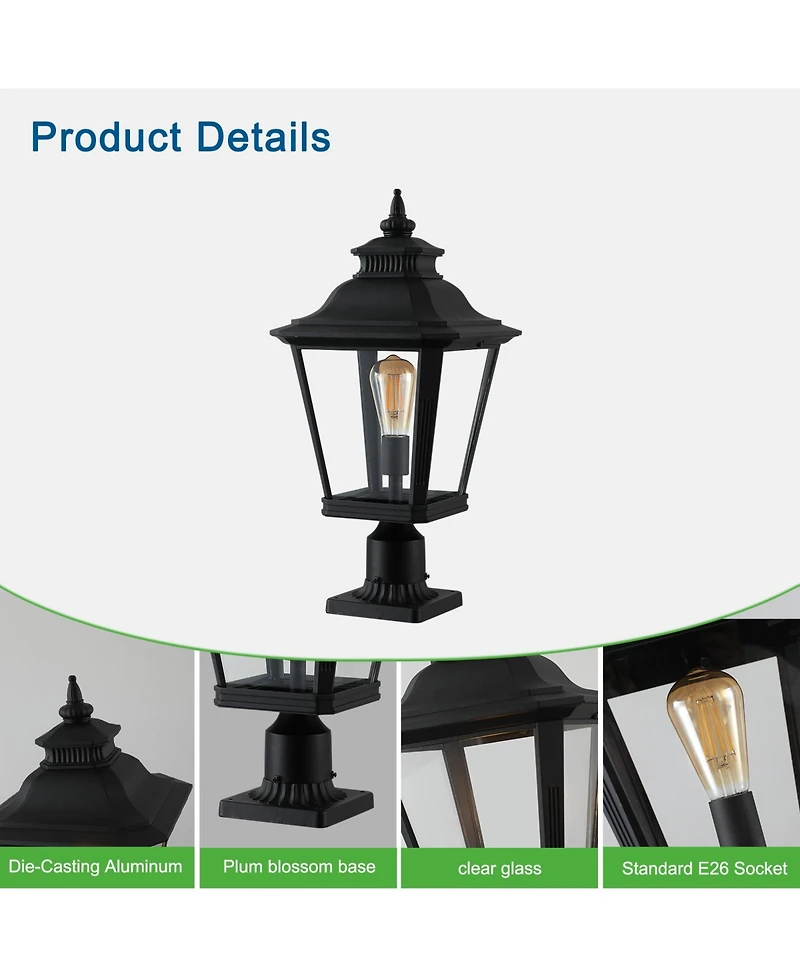 Flynama 21"(H) 1-Pack Outdoor Post Lantern Light