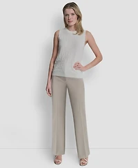 Dkny Women's Sleeveless Logo Printed Sweater