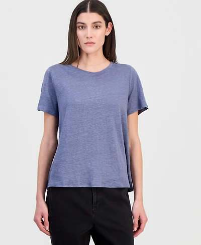 Eileen Fisher Women's Linen Jersey Crewneck T-Shirt