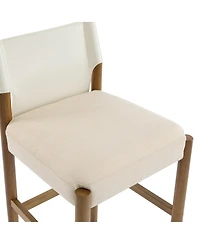 Streamdale Furniture Modern Solid Wood Bar Stool with Polyester Cushion, Set of 2